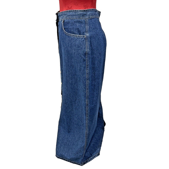Vintage Gloria Vanderbilt Maxi Long Skirt Blue Denim Size 8 Button Front Cotton - Picture 4 of 11